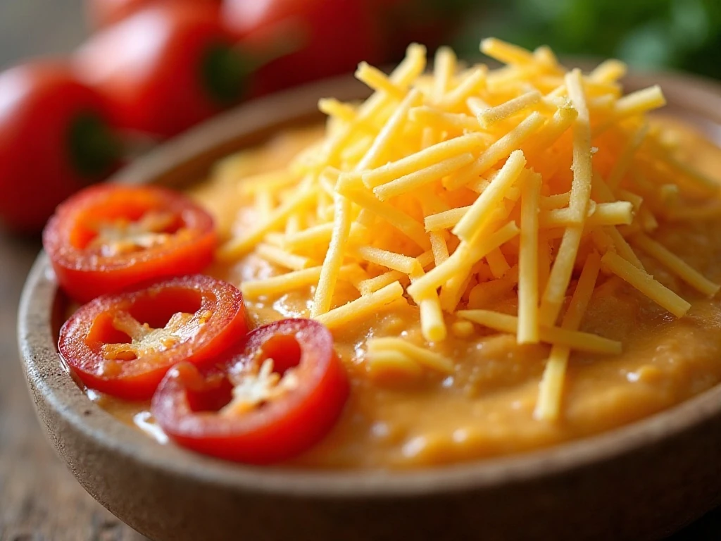 Freshly shredded cheese and drained pimentos prepared for creamy dip
