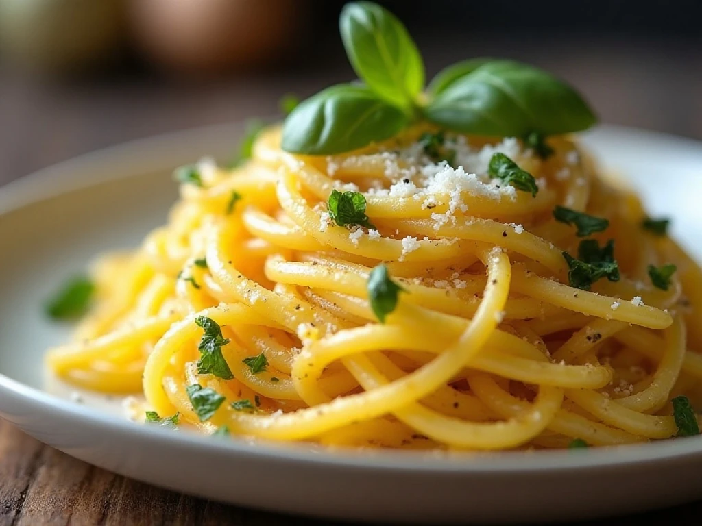 Spaghetti squash strands with Parmesan basil and black pepper