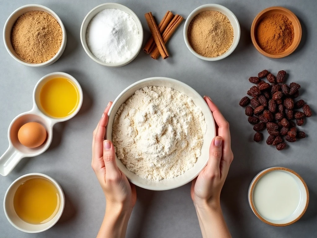 Ingredients for homemade whole wheat muffins