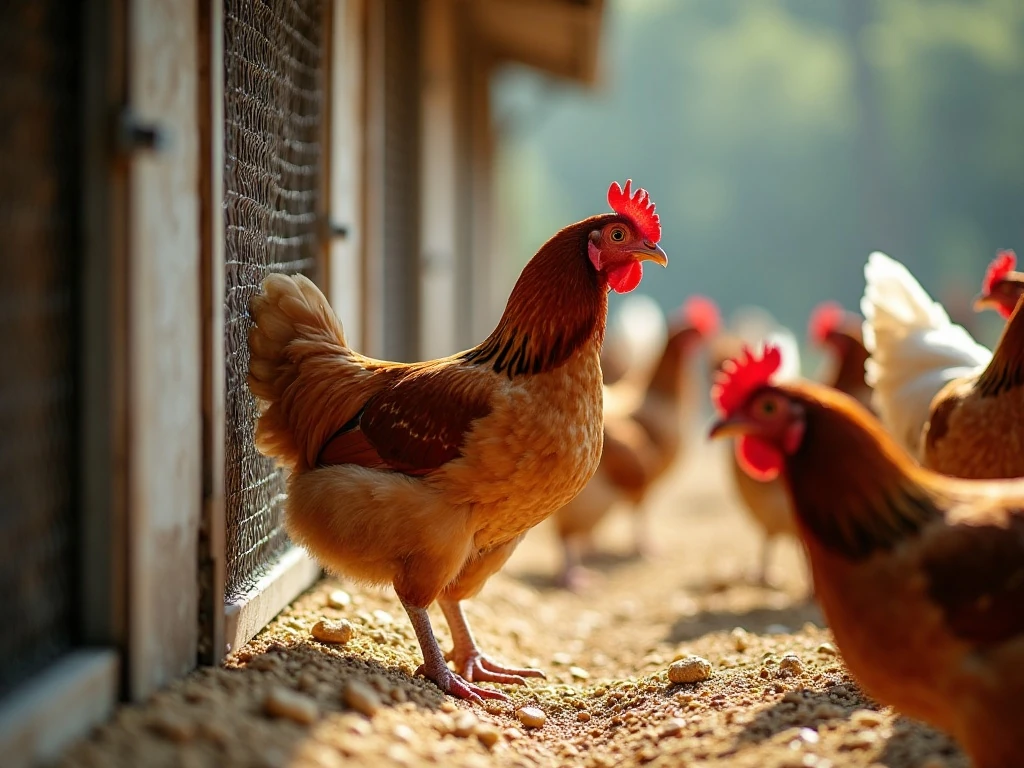 Hens using a shaded and secure chicken run