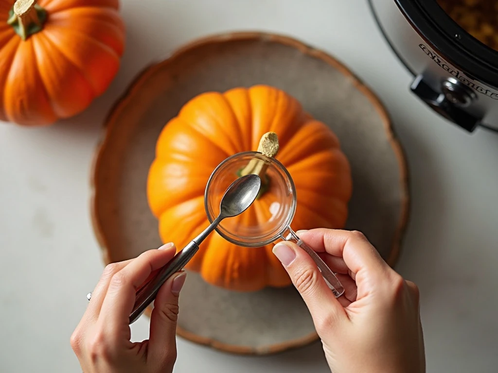 Sugar pumpkin and water for slow cooker pumpkin puree