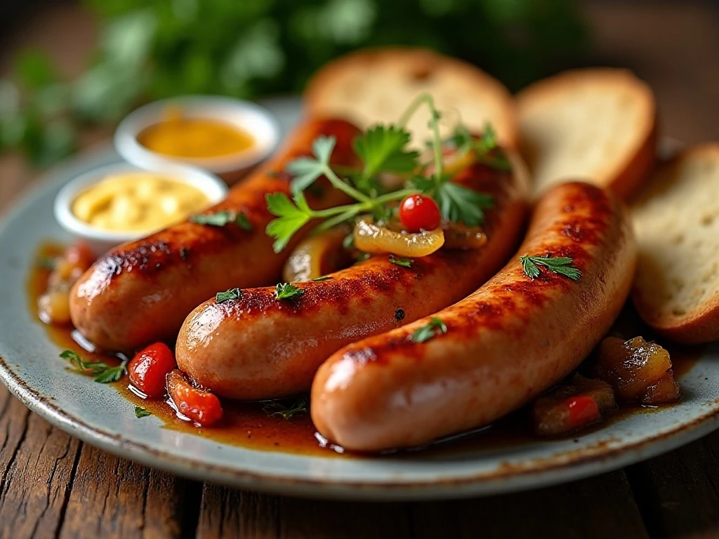 Perfectly browned sausage cooked in the oven