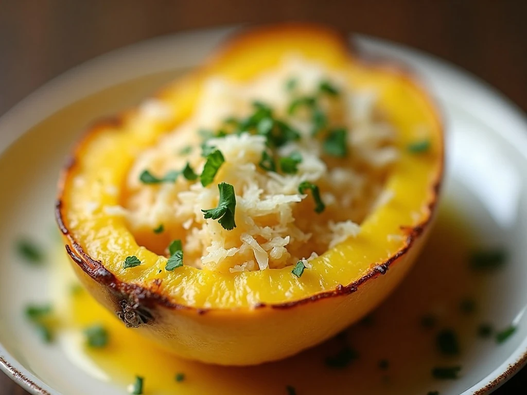 Yellow squash finished with Parmesan and parsley
