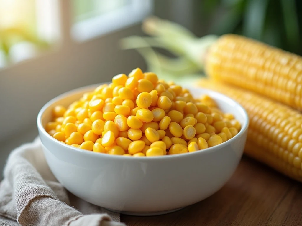Fresh and frozen sweet corn arranged for summer preservation