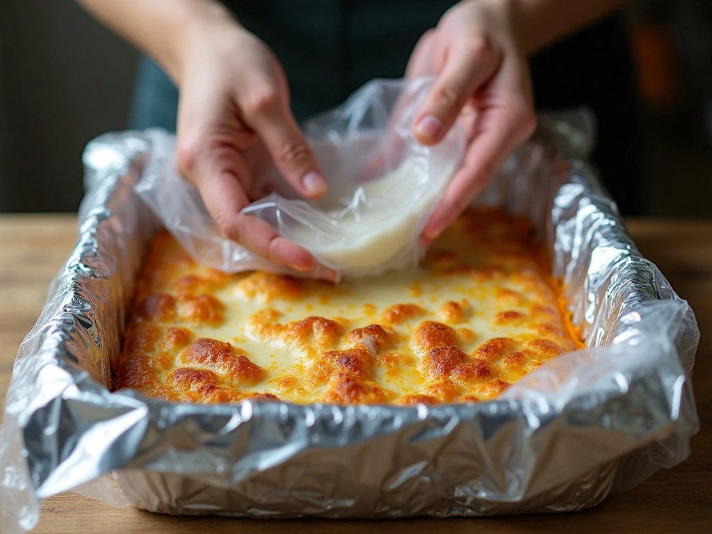 Wrapped squash casserole ready for freezing
