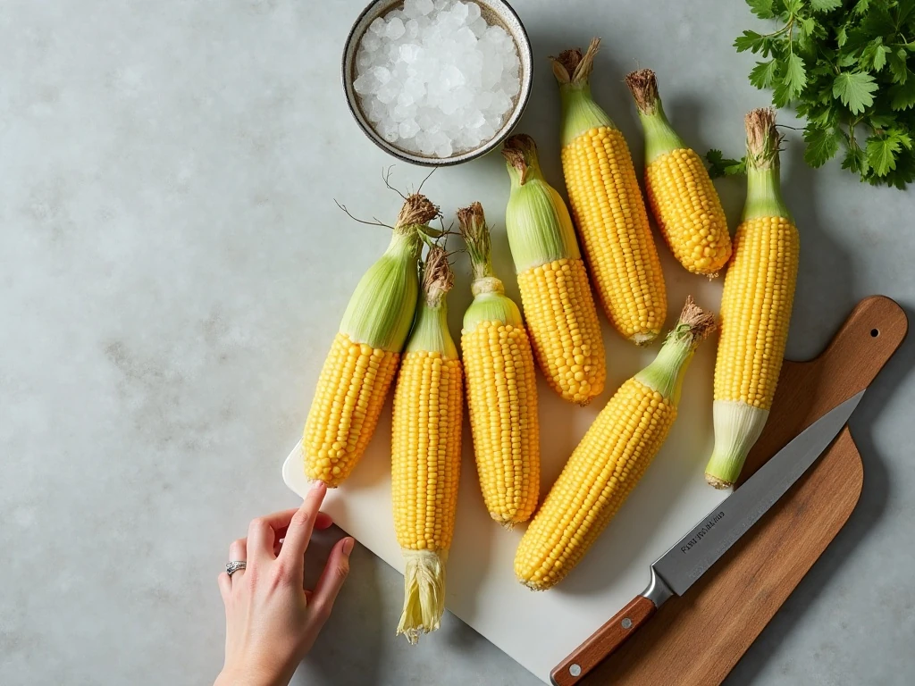 Ingredients and equipment for freezing fresh sweet corn