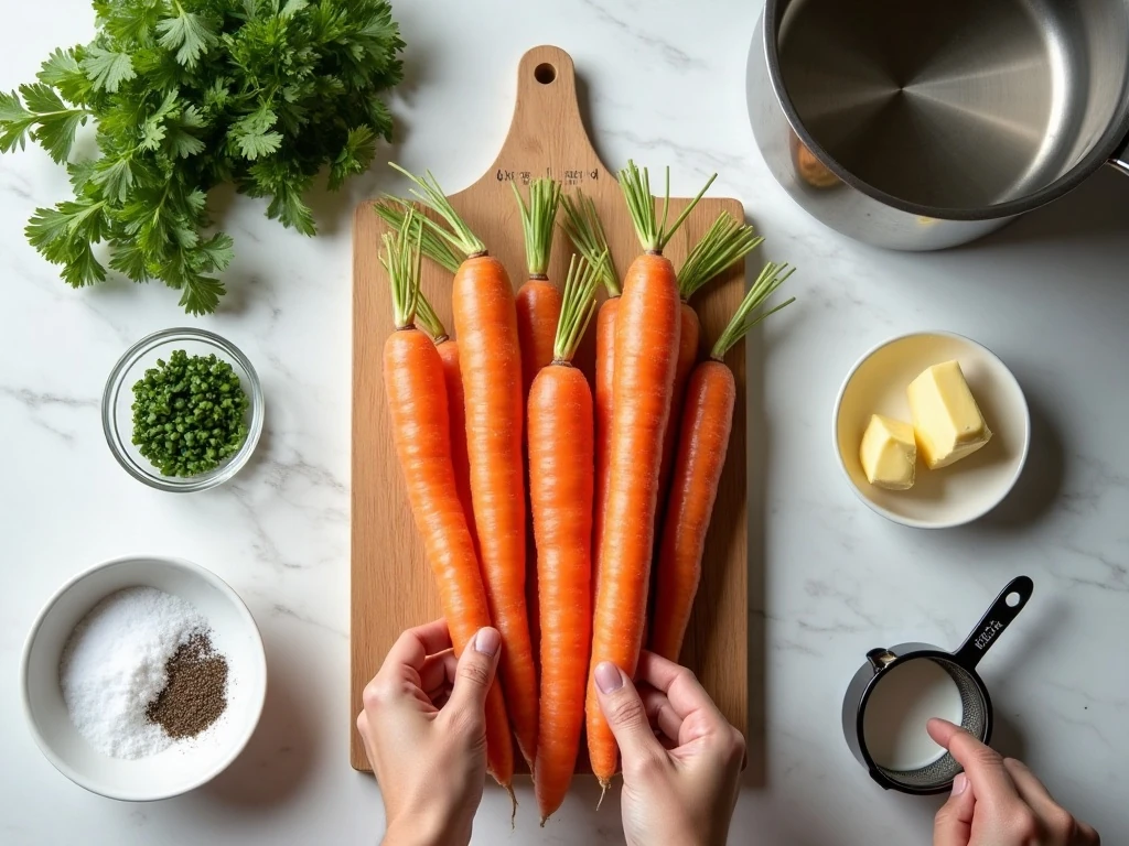 Ingredients for easy boiled carrots
