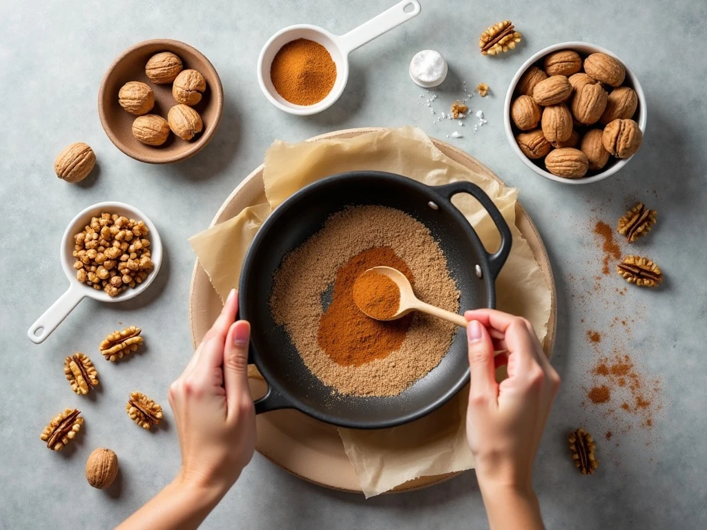 Ingredients for five-minute candied walnuts