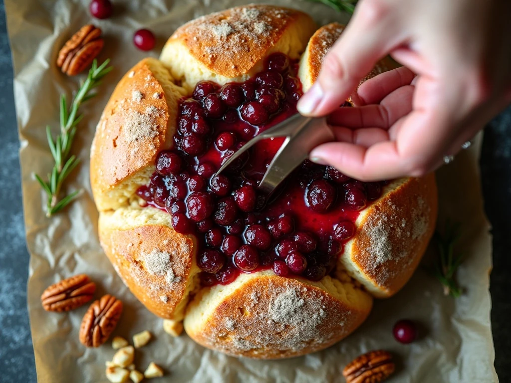 Ingredients for cranberry Brie bread