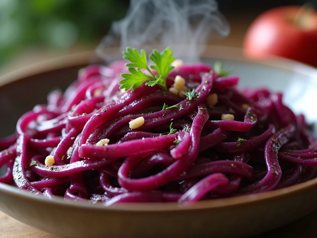 Warm reheated Rotkohl with tender cabbage and apples