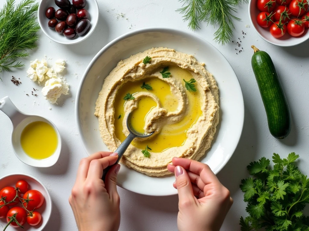 Ingredients for hummus cucumber bites