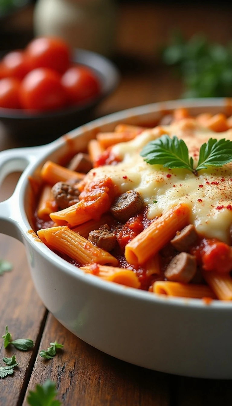 Hungry Boy Three-Meat Pasta Bake Recipe