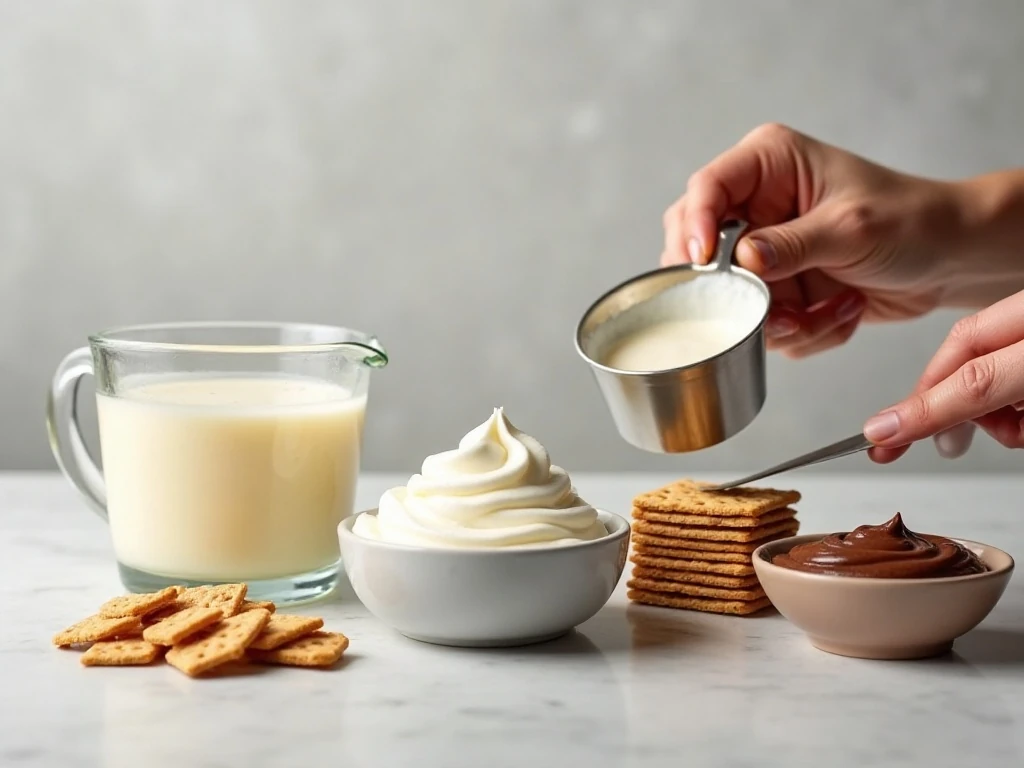Ingredients for no-bake chocolate eclair cake