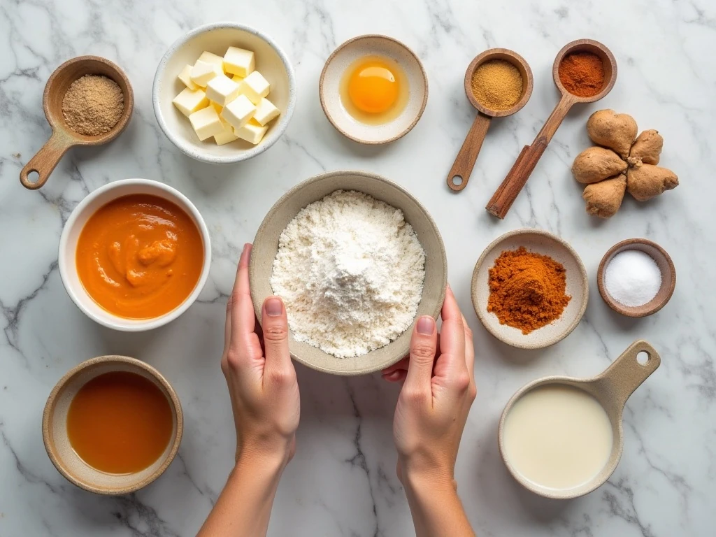 Ingredients for iced pumpkin scones