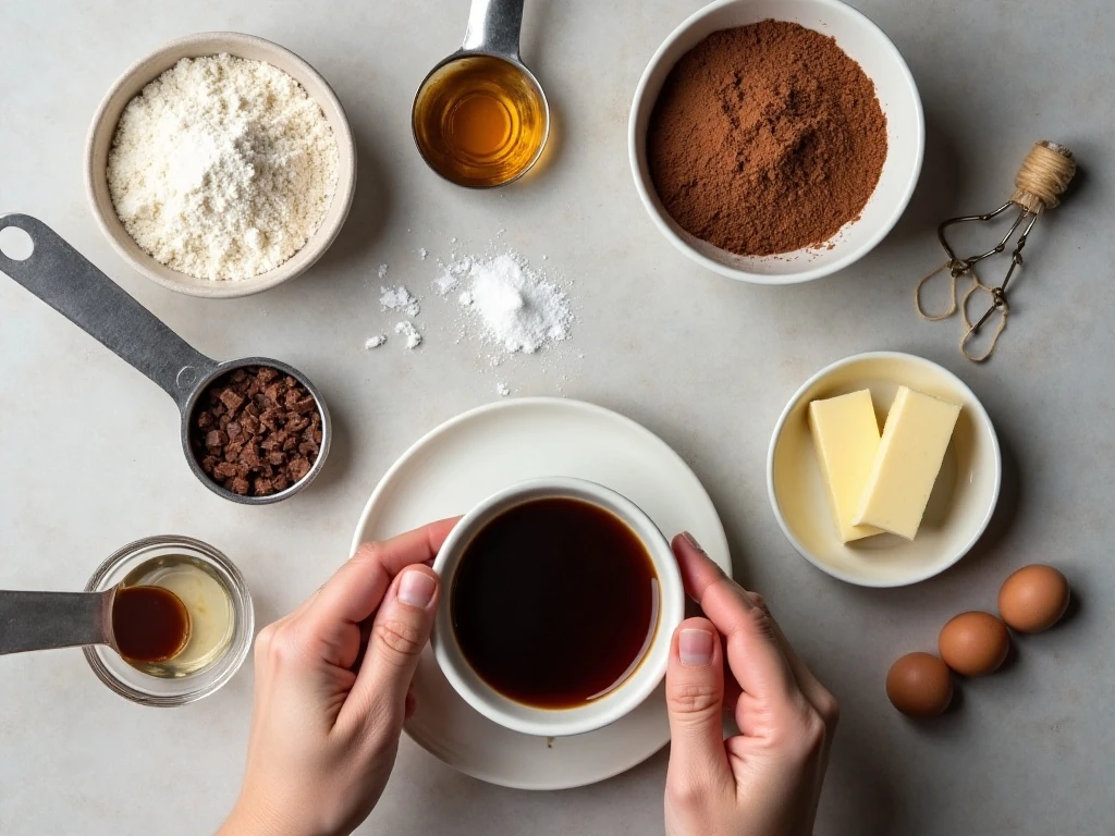 Ingredients for Ina Garten's chocolate cake and chocolate frosting