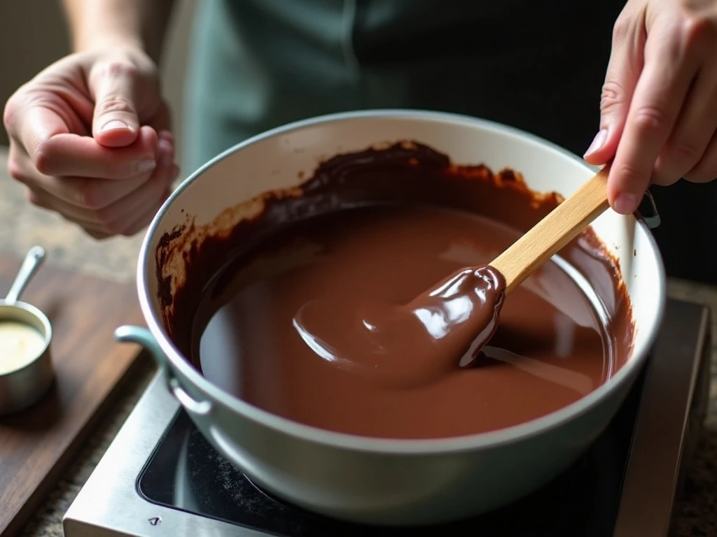 Melting semisweet chocolate for chocolate buttercream frosting