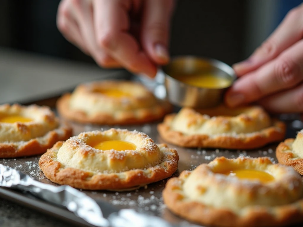 Assembled individual apple pies before baking