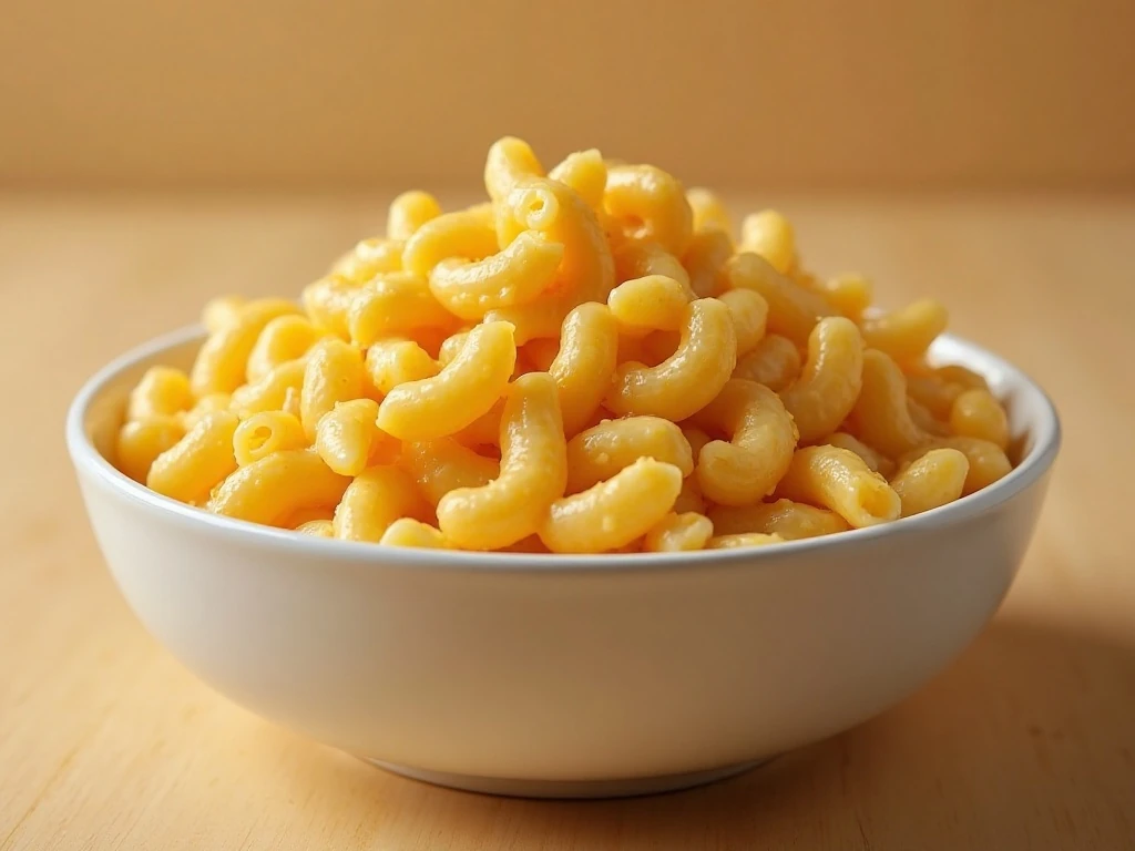 Single-serving instant microwave macaroni and cheese in a bowl