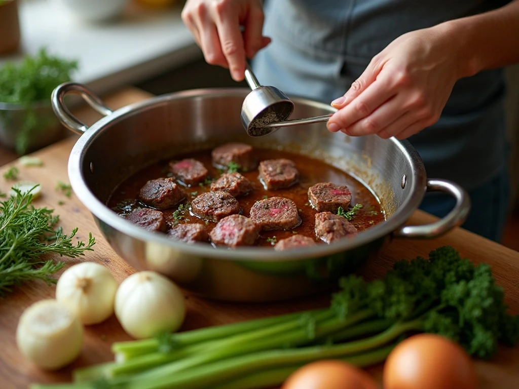 Browning beef and vegetables in the Instant Pot for soup