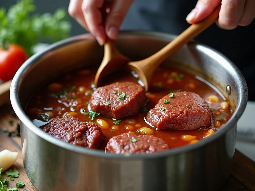 Beef browning in the Instant Pot for beef stew