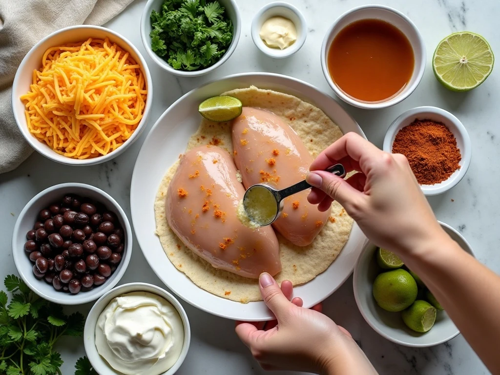 Ingredients for Instant Pot chicken and black bean taquitos