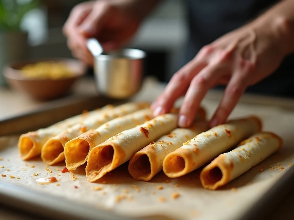 Taquitos arranged seam-side down before baking