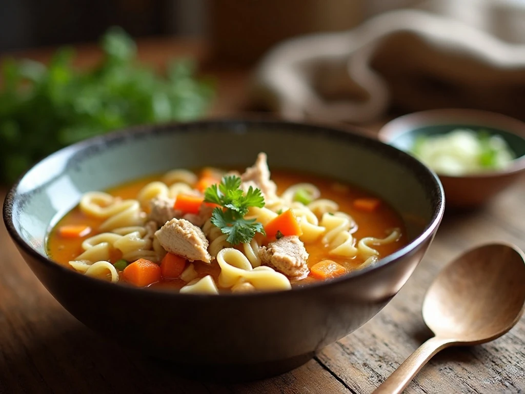 Comforting Instant Pot chicken noodle soup served for dinner