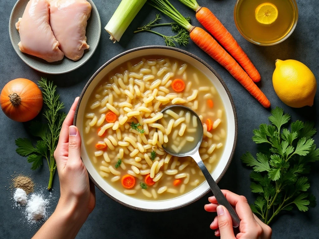 Ingredients for easy Instant Pot chicken noodle soup