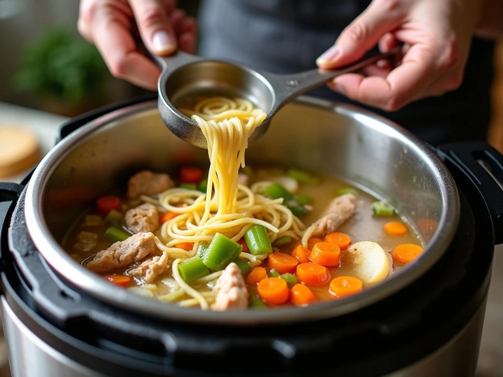 Vegetables sautéing in the Instant Pot for chicken noodle soup