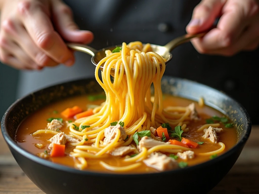 Egg noodles added at the end of Instant Pot chicken soup