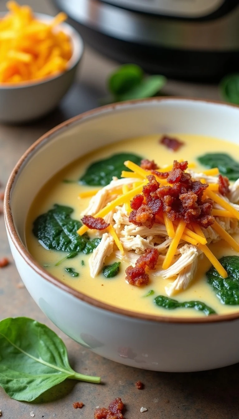 Instant Pot Crack Chicken Spinach Soup Recipe