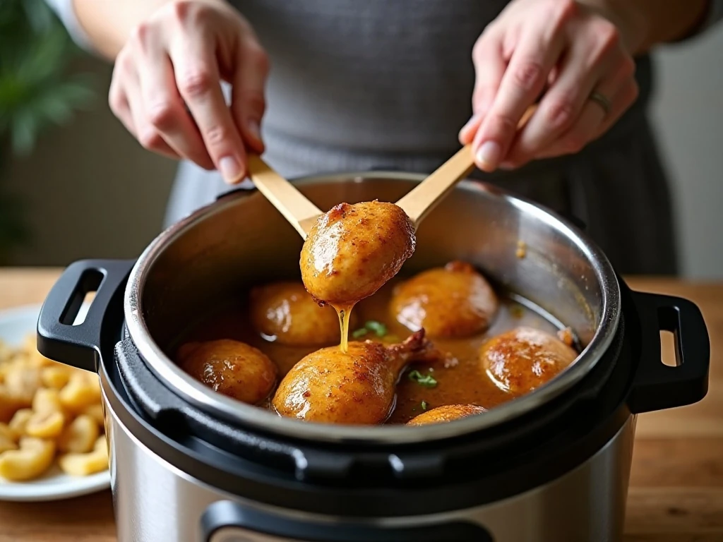 Scraping browned bits from the Instant Pot before cooking pasta