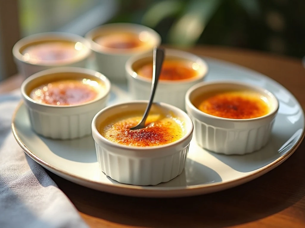 Instant Pot crème brûlée ramekins with crisp caramelized sugar tops