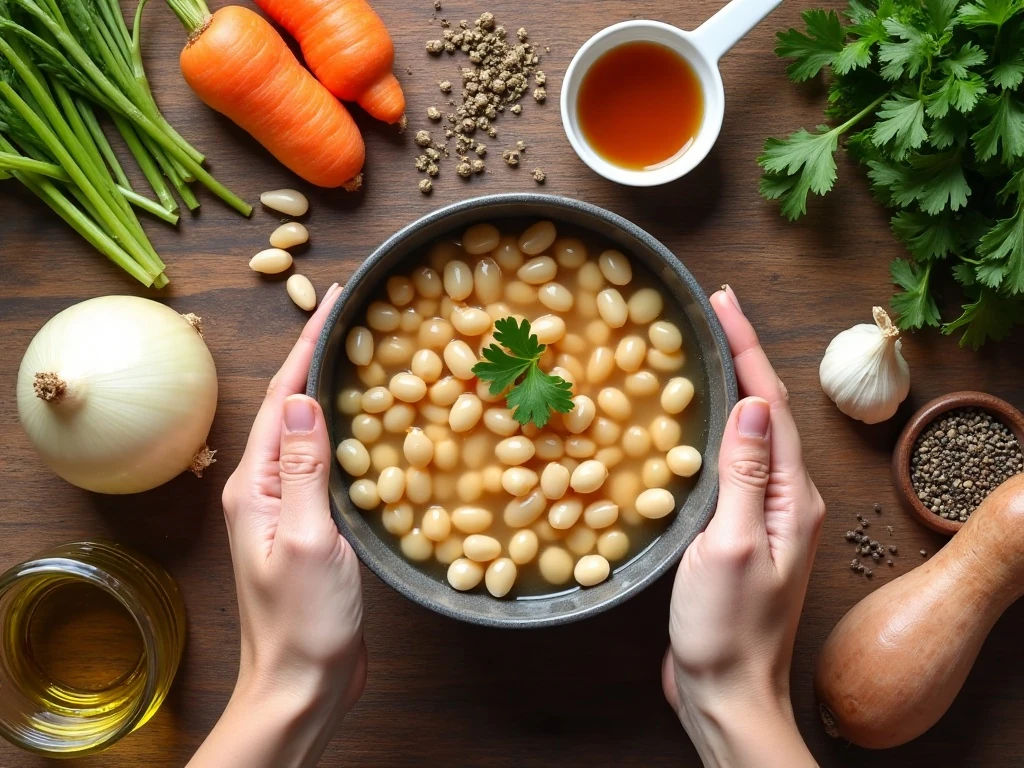 Ingredients for Instant Pot ham and bean soup