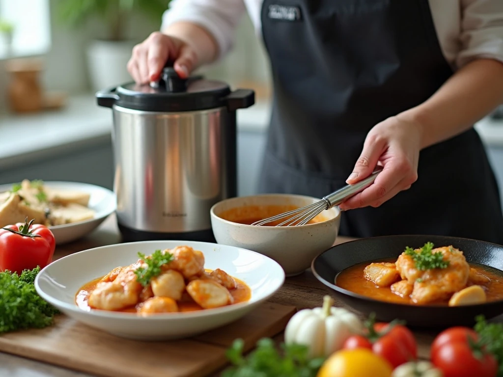 Preparing honey soy sauce and chicken for the Instant Pot