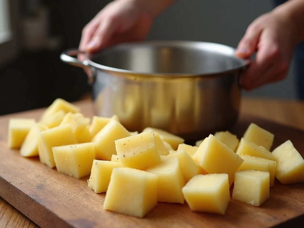 Uniform potato chunks for Instant Pot German potato salad