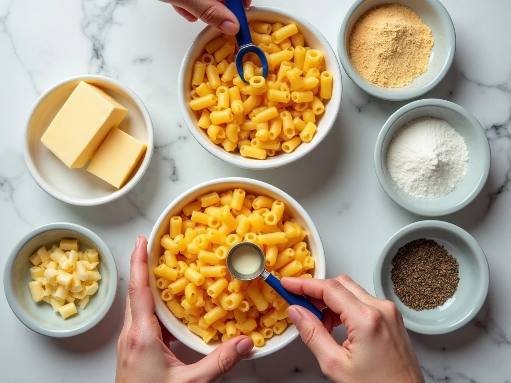 Ingredients for creamy Instant Pot mac and cheese