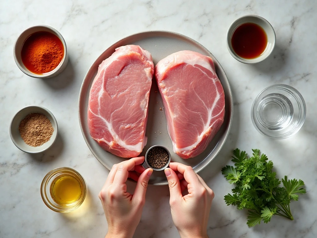 Ingredients for easy Instant Pot pork chops