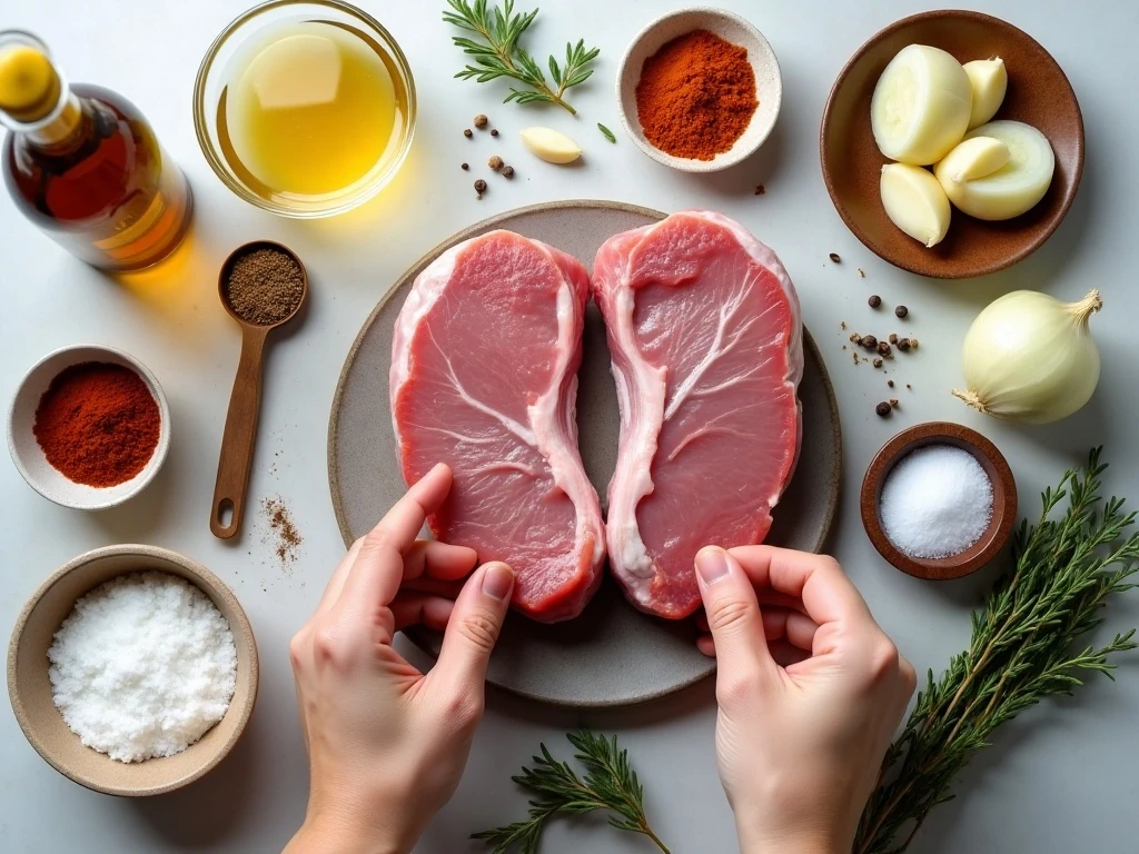 Ingredients for Instant Pot pork chops and optional gravy