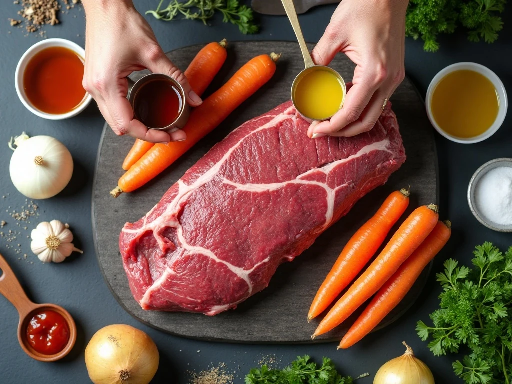 Ingredients for Instant Pot pot roast and potatoes