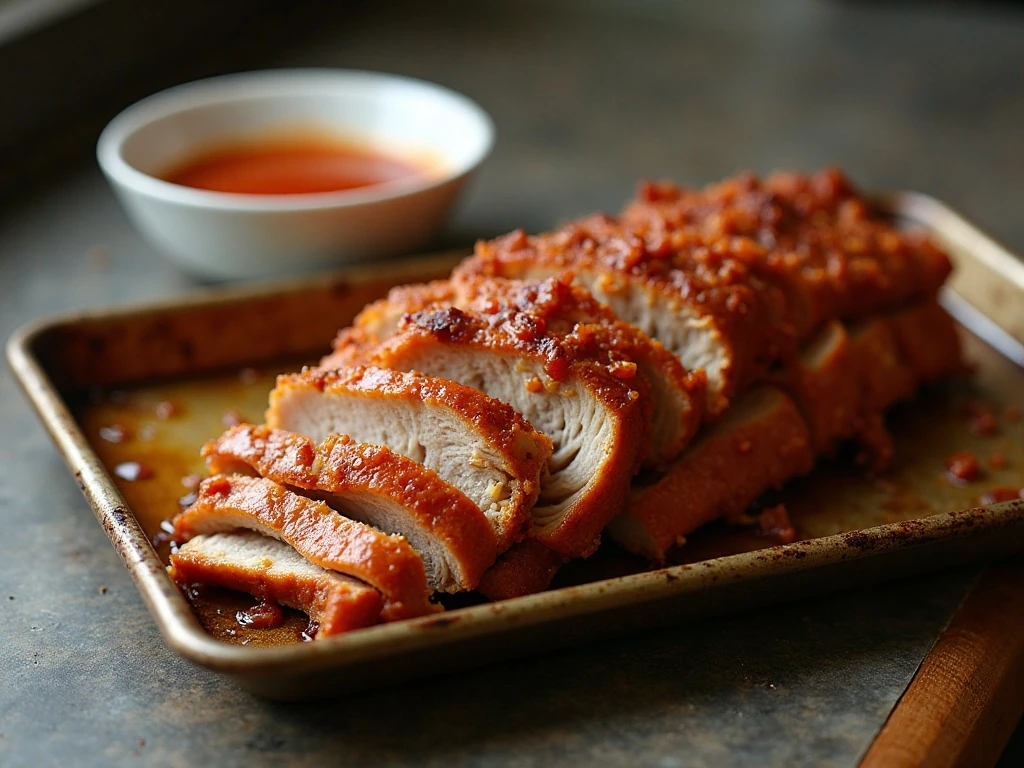 Reheated pulled pork with crisp barbecue edges