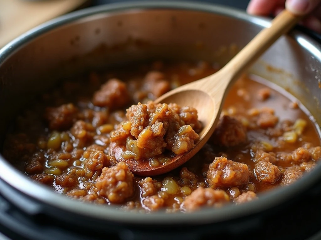 Scraping browned bits from the Instant Pot to prevent a burn warning