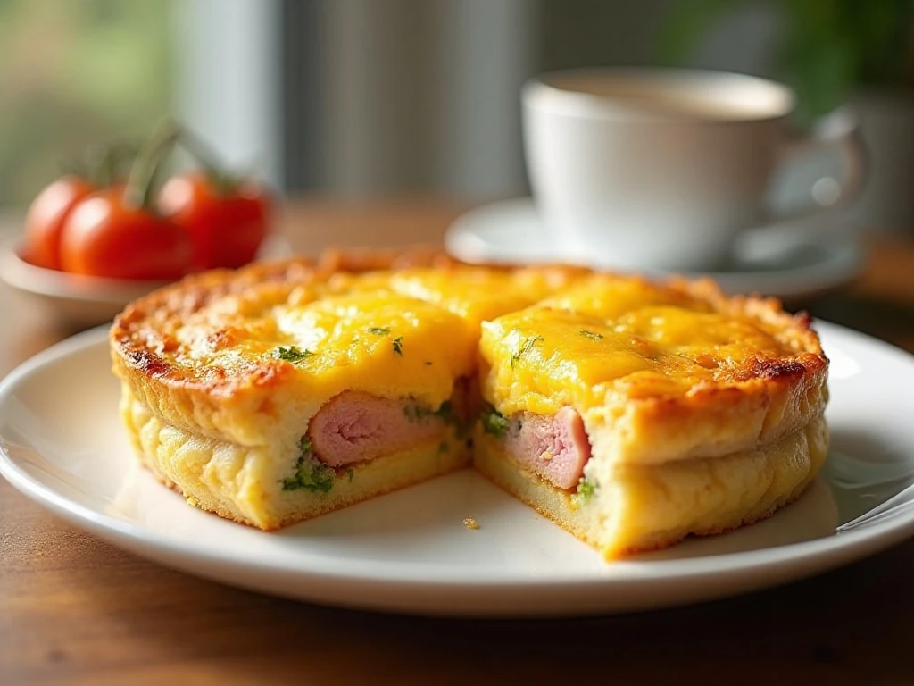 Instant Pot Weight Watchers breakfast casserole cut into serving wedges