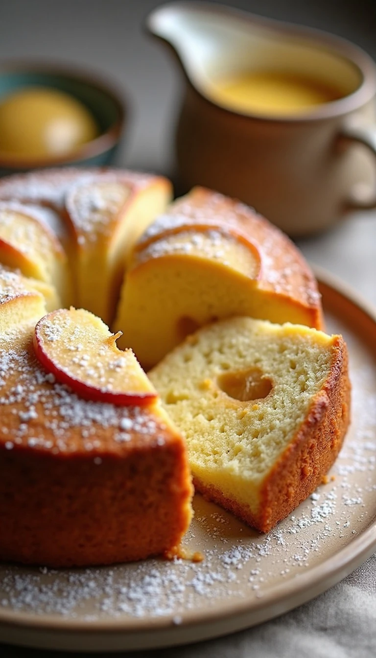 Traditional Irish Apple Cake Recipe with Warm Custard Sauce