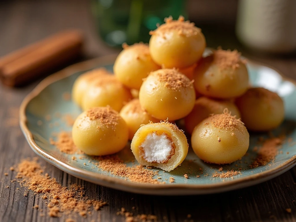 Finished old-fashioned Irish potato candy with coconut center
