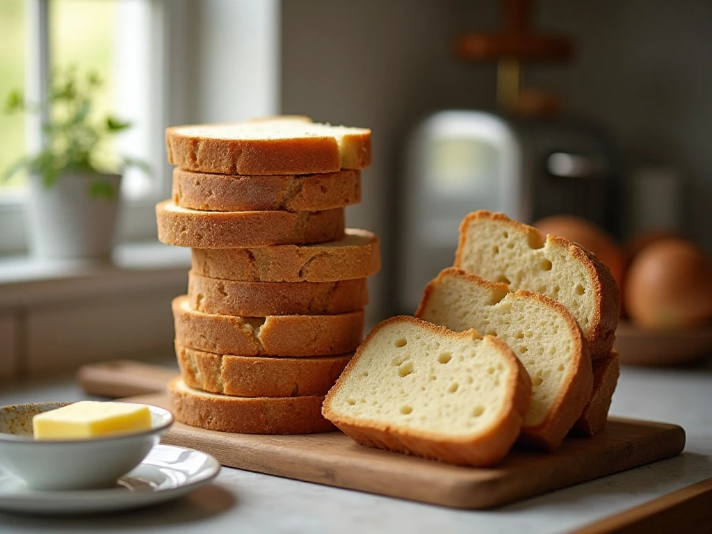 Sliced Irish soda bread ready for toasting and serving