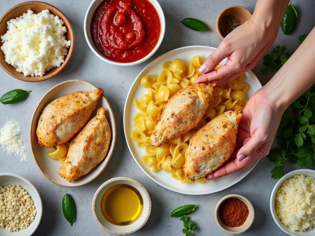 Ingredients for grilled chicken stuffed shells