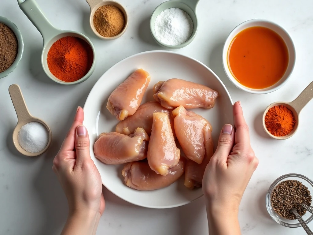 Ingredients for beginner air fryer chicken wings