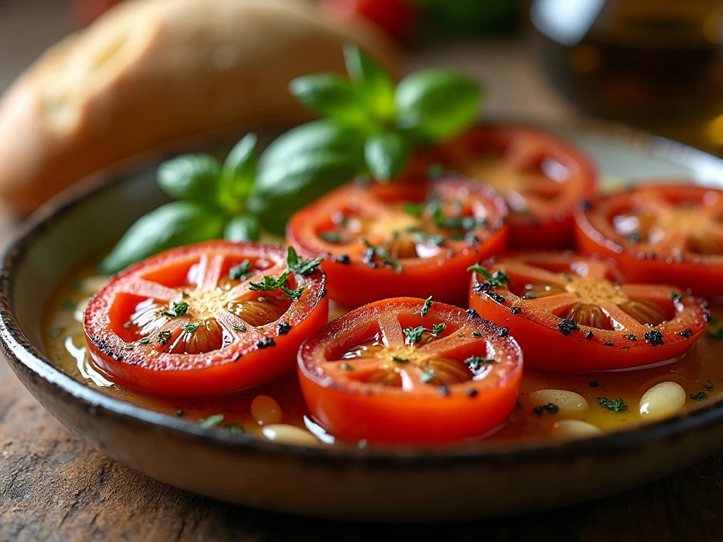 Italian roasted tomatoes served as a flavorful side dish