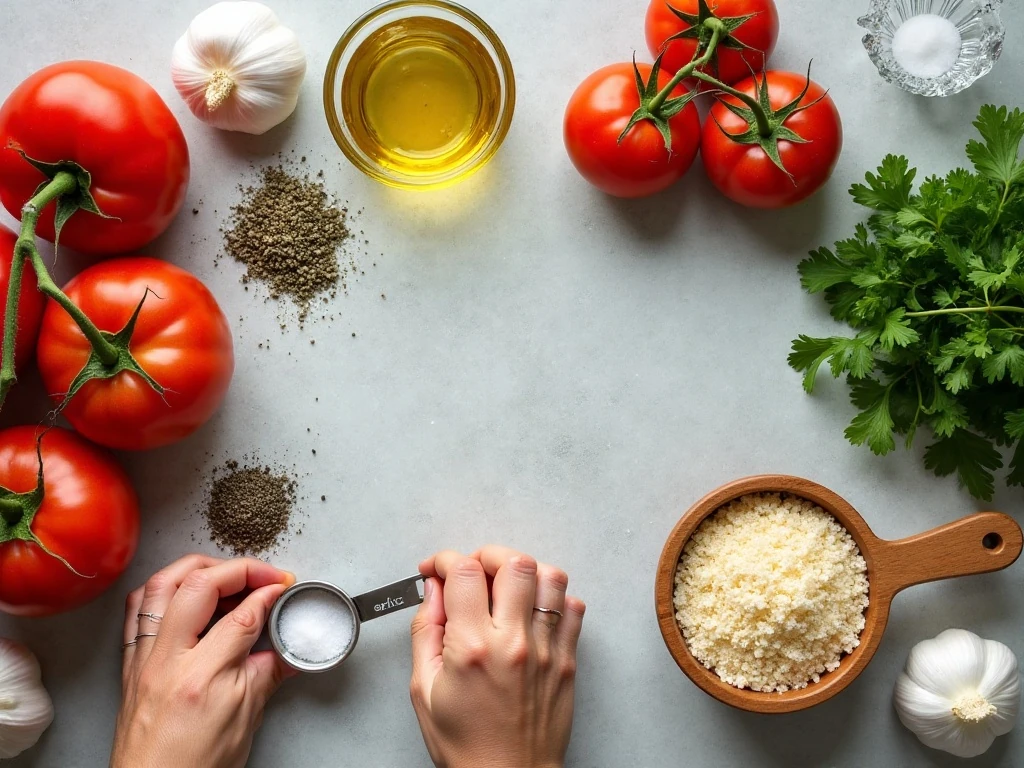 Ingredients for Italian roasted tomatoes